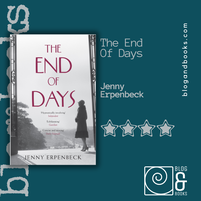 Book cover of the book The End Of Days by Jenny Erpenbeck on the blogandbooks green background