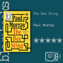 Book cover of The Bee Sting by Paul Murray on the blog&books green, spiral background