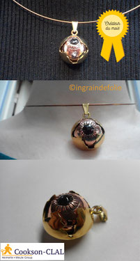pendentif œil mobile  en cuivre et laiton. the watcher