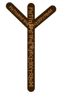 Rune, Runen, nordische, Futhark, älteres Futhark, Runenalphabet, Hagalaz, Naudiz, Isaz, Jera, Eihwaz, Perpo, Algiz, Sowilo, Götter, Odin, Mythologie, geschnitzte, Yggdrasil, Lupinen, Wald,