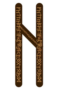 Rune, Runen, nordische, Futhark, älteres Futhark, Runenalphabet, Hagalaz, Naudiz, Isaz, Jera, Eihwaz, Perpo, Algiz, Sowilo, Götter, Odin, Mythologie, geschnitzte, Yggdrasil, Lupinen, Wald,
