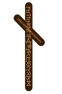 Rune, Runen, nordische, Futhark, älteres Futhark, Runenalphabet, Hagalaz, Naudiz, Isaz, Jera, Eihwaz, Perpo, Algiz, Sowilo, Götter, Odin, Mythologie, geschnitzte, Yggdrasil, Lupinen, Wald,