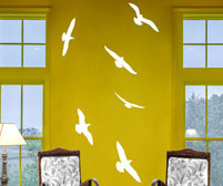 Seagull wall art. These sea themed birds can be placed anywhere on a wall to create an interesting and unique design.