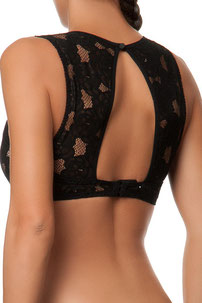 Bandeau BH/Top mit eleganter Spitze und extravaganten Rückenausschnitt