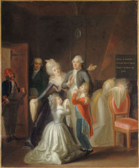 Jean-Jacques Hauer, Louis XVI's farewell to his family, 20 January 1793, 1794