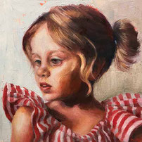 ノリコミシマの描く人物画、油絵、norico mishima’s portrait oil painting.