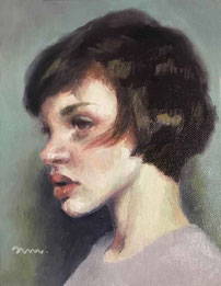 ノリコミシマの描く人物画、油絵、norico mishima’s portrait oil painting.