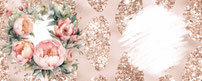 Druckatelier46 Tassenvorlage Hintergrund Blumen und Glitzer