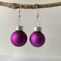 Druckatelier46 Ohrschmuck Christbaumkugeln lila matt