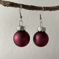 Druckatelier46 - Ohrhänger Weihnachtskugeln altrosa matt