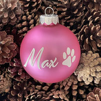 Druckatelier46 - personalisierte Weihnachtskugeln pink matt