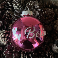 Druckatelier46 - Weihnachtskugeln mit Namen pink glänzend