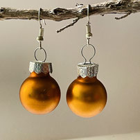 Druckatelier46 - Weihnachtskugeln Ohrschmuck orange matt