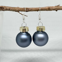 Druckatelier46 Weihnachtskugeln für Ohren rauchblau matt
