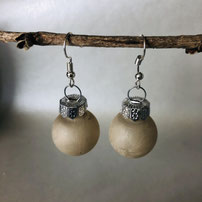 Druckatelier46 - Ohrstecker Weihnachtskugeln weiss matt
