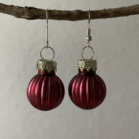 Druckatelier46 - Ohrschmuck Christbaumkugeln antik rot