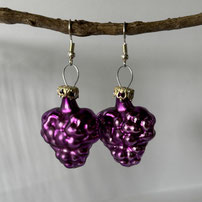 Druckatelier46 Ohrschmuck Beeren Glas lila glänzend