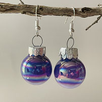 Druckatelier46 - Weihnachtskugeln Hänger Ohr violett schimmernd