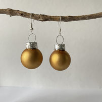 Druckatelier46 - Ohrstecker Weihnachtskugeln gold matt