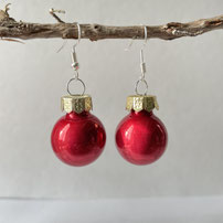 Druckatelier46 - Ohrhänger Weihnachtskugeln rot schimmernd