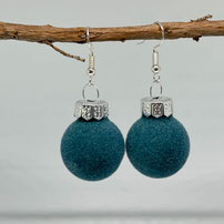 Druckatelier46 Ohrstecker Weihnachtskugeln rauchblau Filz