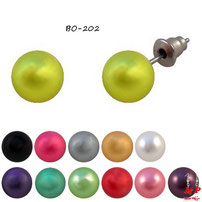 Boucles d'oreilles grosses perles nacrées 12 mm 12 couleurs