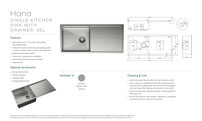 Hana 36L Single Kitchen Sink with Drainer Kit Fienza Builders Discount Warehouse