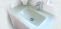 MAMBO ICE tempered glass basin tops.  Available in 600, 750, 900, 1200, 1500mm