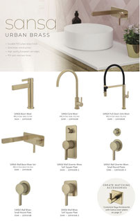 Fienza Sansa Range tapware shower accessories