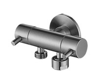 Classic dual control mini cistern cock for handspray - Brushed Stainless Steel