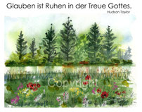 christliche Karten Bergsee, Glauben ist ruhen in der Treue Gottes