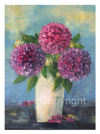 Hortensien in Vase violett Acryl
