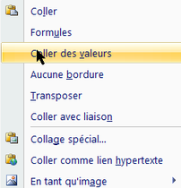 figure 2  Copier>Coller Valeur