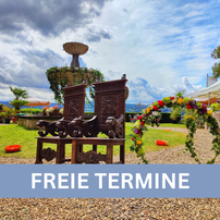 Hochzeit, Trauung, Brunnen, Dekoration, Heiraten, Schloss Arenfels, Blumen, 