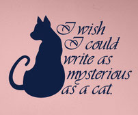 I wish I could write as mysterious as a cat sticker