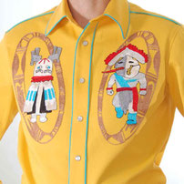 Kachina One embroidered Western Shirt sunny yellow