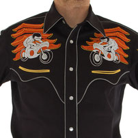 Handmade Western Shirt embroidered SAF#533 Neon Night, PA