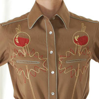 Tharsis Wine Trail embroidered Western Shirt brown