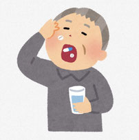 高齢者 服薬するイラスト