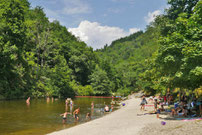 plan d'eau de la Roque, baignade à Saint-Jean-du-Bruel