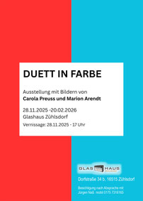 Plakat Carola Preuss und Marion Arendt zur Ausstellung "DUETT IN FARBEN"