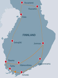lange Route über Rovaniemi