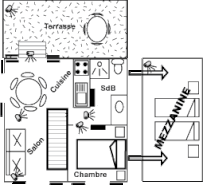 Floor plan of T3 bungalow No.6 – Le Cardinal des Grands Bleus residence, Saint-Leu, La Réunion