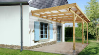 Wand-Carport KÖLN, auch als Terrassenüberdachung ideal nutzbar