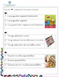 Seleccionar la oración correcta
