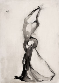 舞11 DANCER  11   180X130CM  布面水墨与丙烯 INK & ACRYLIC ON CANVAS  2003