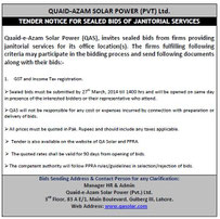 Tender Janitorial Services