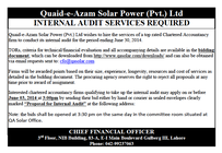Internal Audit Advertisement