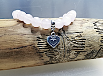 Rosenquarz Armband mit Herz