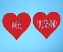 Husband & Wife Love Hearts vinyl decals